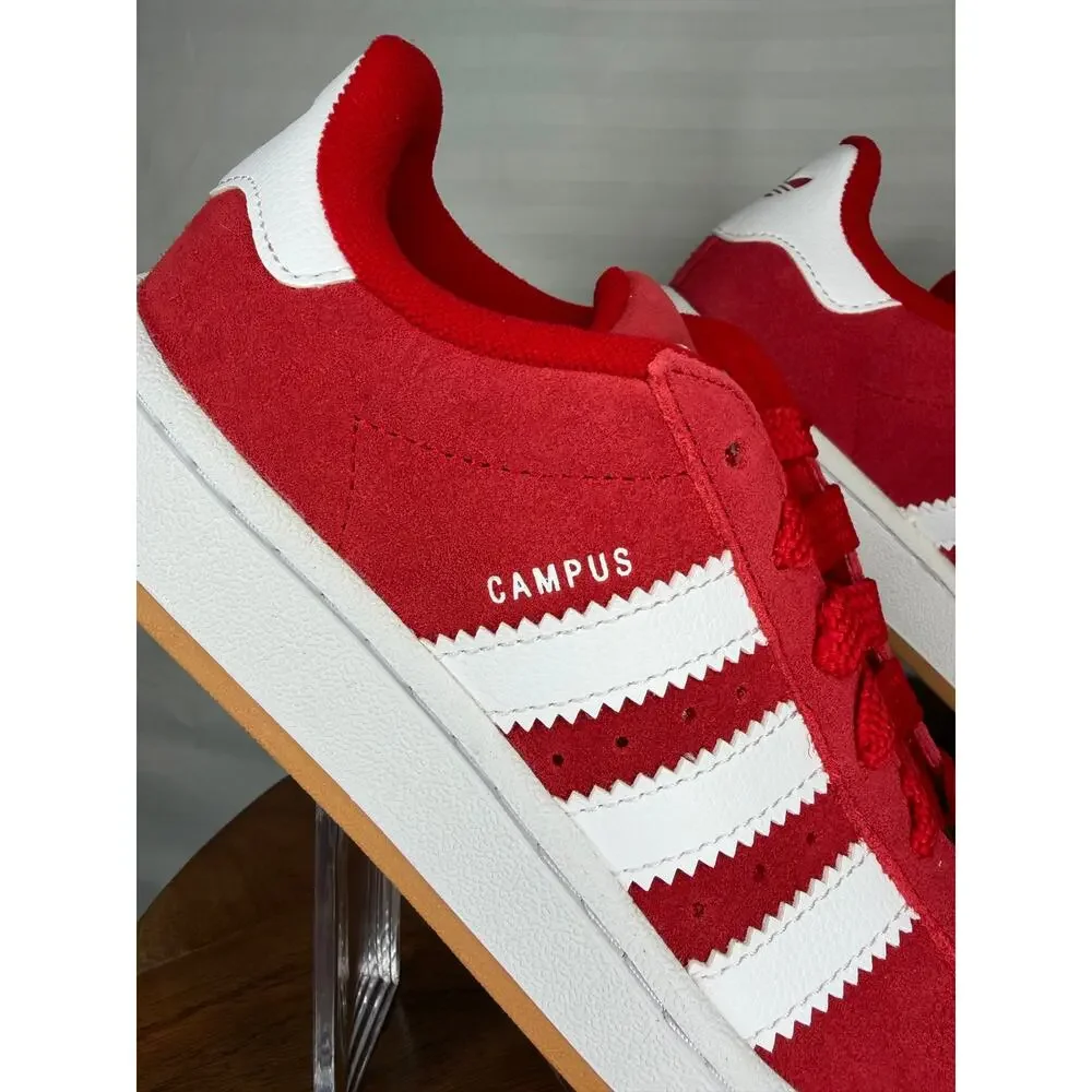 Adidas Campus 00s Kids Size 2 Red White Suede Sneakers NW
